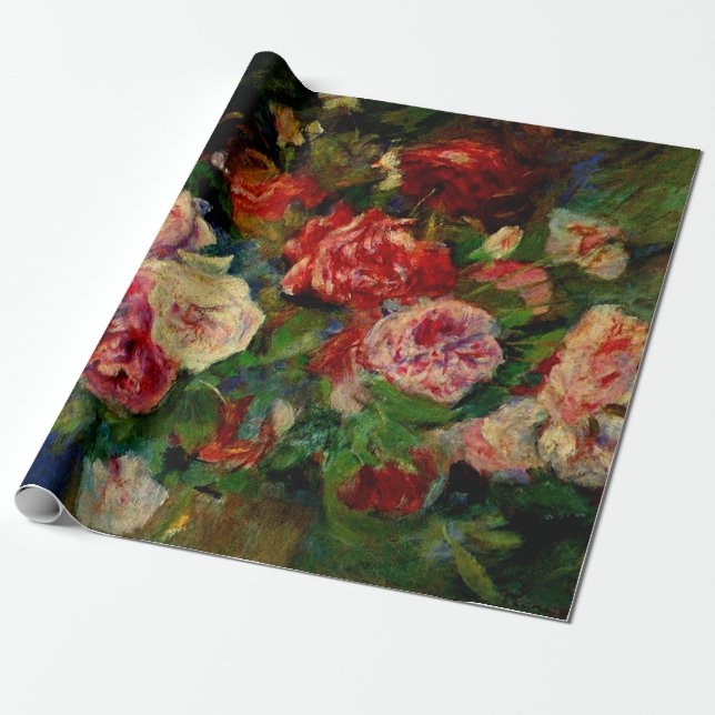 Pierre Renoir's painting, Roses, Wrapping Paper (Unrolled)