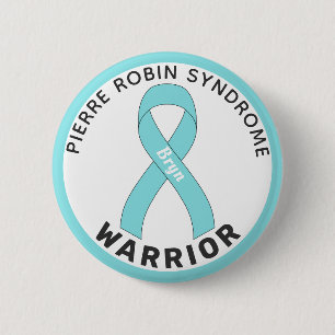 Pierre Robin Syndrome Warrior Ribbon White Button