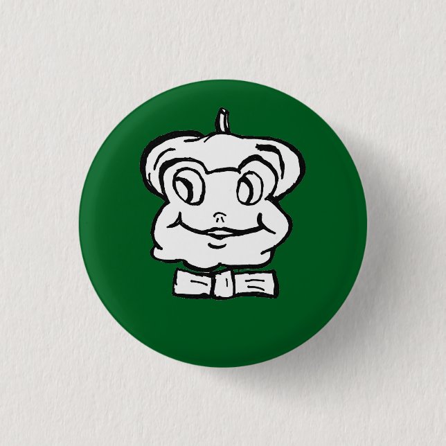 Pierre the Frog on green background the  3 Cm Round Badge (Front)