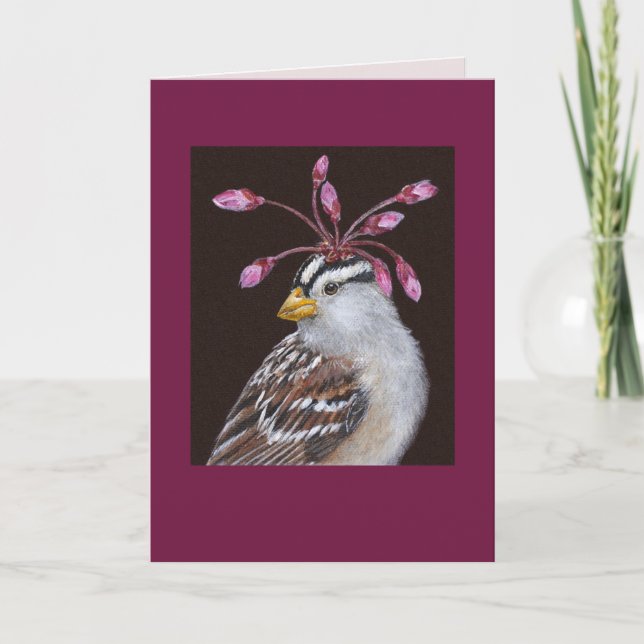 Pierre the white-crowned sparrow card (Front)