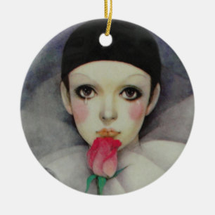 Pierrot 1980s ceramic ornament