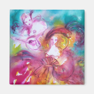 PIERROT AND ARLECCHINA Venetian Carnival, Magnet