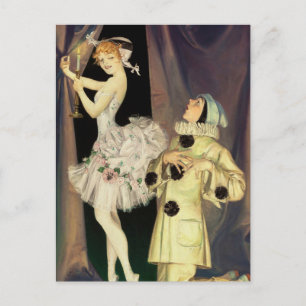 “Pierrot and Columbine” by FX Leyendecker Postcard