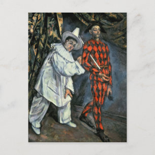 Pierrot and Harlequin , 1888 Postcard