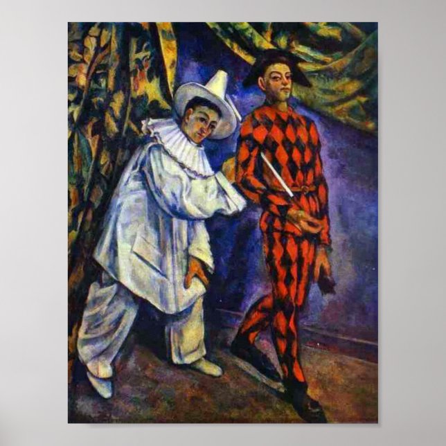 Pierrot and Harlequin by Paul Cezanne Poster (Front)