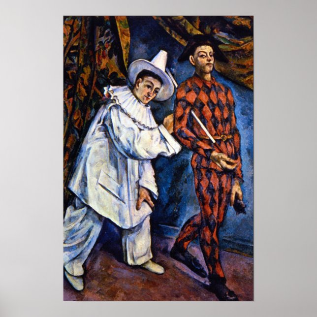 Pierrot and Harlequin, Mardi Gras by Paul Cezanne Poster (Front)