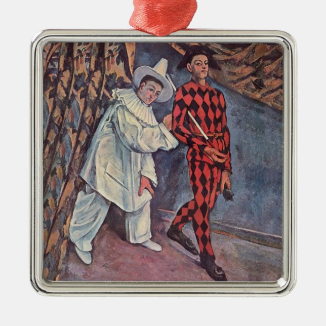 Pierrot and Harlequin Metal Tree Decoration (Front)