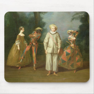 Pierrot and Harlequin Mouse Pad