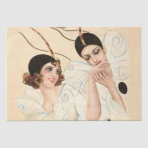 Pierrot and Pierrette Hand Kiss by Sophia Chiostri Tissue Paper