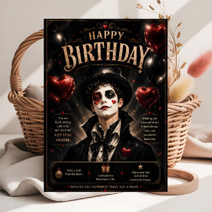 Pierrot black and white card
