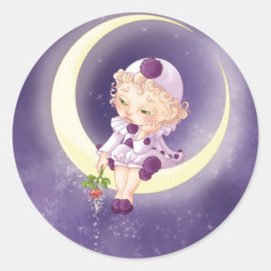 Pierrot Classic Round Sticker