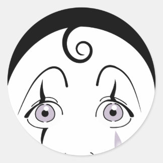 Pierrot Classic Round Sticker