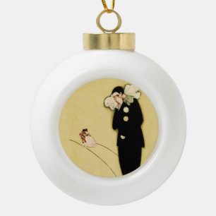 Pierrot’s Lost Love by Sophia Chiostri Ceramic Ball Christmas Ornament