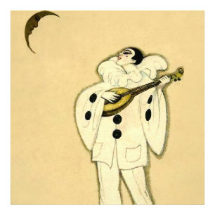 Pierrot Serenades a Crescent Moon by Sophia Chiost Photo Print