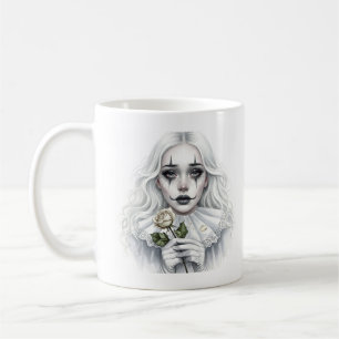 Pierrot with a White Rose Coffee Mug