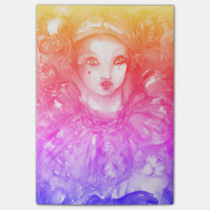 PIERROT WITH CAT / Mardi Gras Masquerade Party Post-it Notes