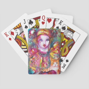 PIERROT WITH CAT / Venetian Masquerade Masks  Playing Cards