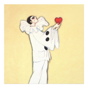 Pierrot With Red Heart by Sophia Chiostri Photo Print