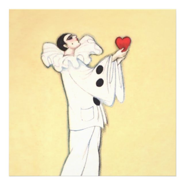 Pierrot With Red Heart by Sophia Chiostri Photo Print (Front)