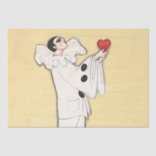 Pierrot With Red Heart by Sophia Chiostri Tissue Paper