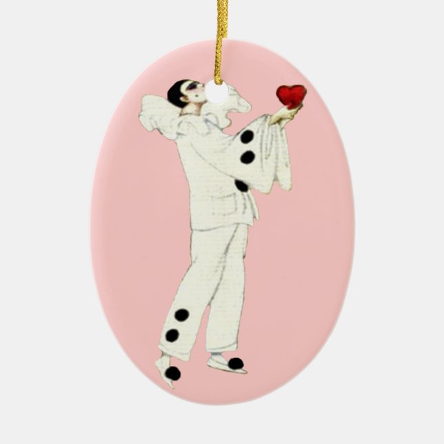 Pierrot's Love Ceramic Ornament (Front)