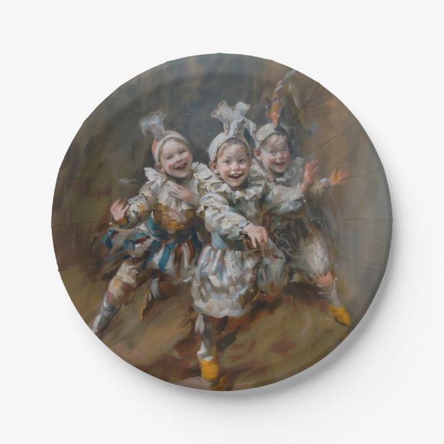 Pierrots - Round Paper Plates (Front)