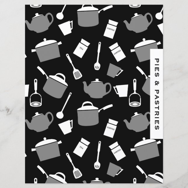 Pies & Pastries Divider | Black White Kitchen (Front)