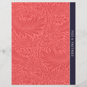 Pies Recipe Divider Vintage Red Floral