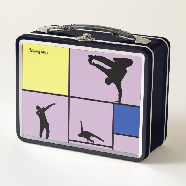 Piet Loves Dance Mondrian Street Hip-hop Lunchbox (Front)