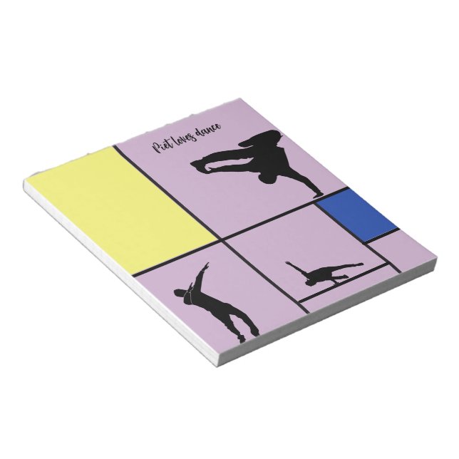 Piet Loves Dance Mondrian Street Hiphop Style Notepad (Angled)