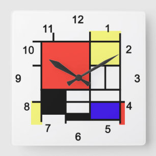 Piet Mondriaan , 1926 Composition Square Wall Clock