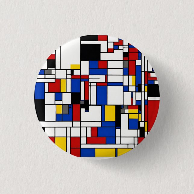 Piet Mondrian 3 Cm Round Badge (Front)
