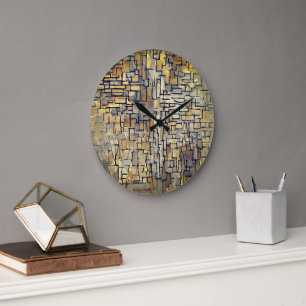Piet Mondrian Abstract Fine Art Large Wall Clock