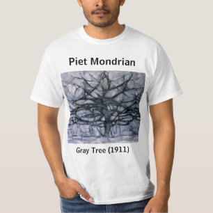 Piet Mondrian Abstract Grey Tree T-Shirt