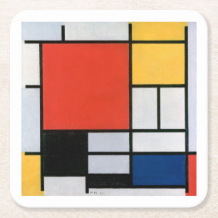 Piet Mondrian Abstract Square Paper Coaster