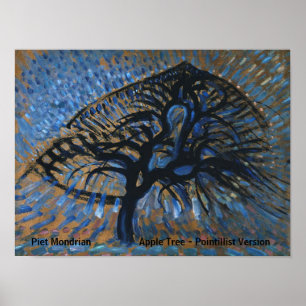 Piet Mondrian Apple Tree Pointillist Version Poster