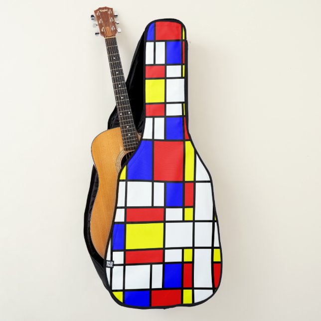Piet Mondrian Art Style Modern Bright Colours Guitar Case (Front)