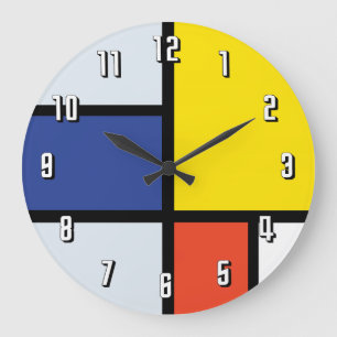 Piet Mondrian Composition A - Abstract Modern Art Large Clock