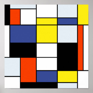 Piet Mondrian Composition A - Abstract Modern Art Poster