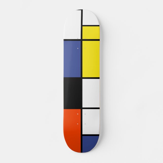 Piet Mondrian Composition A - Abstract Modern Art Skateboard (Front)