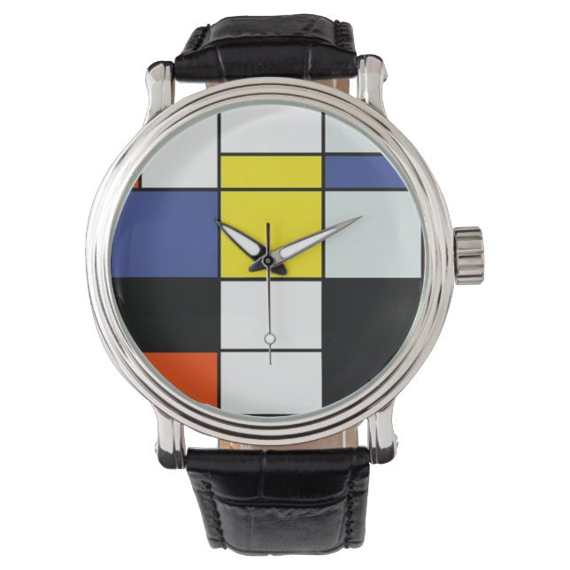 Piet Mondrian Composition A - Abstract Modern Art Watch (Front)