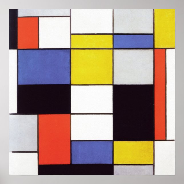 Piet Mondrian Composition Abstract Art Geometric Poster (Front)