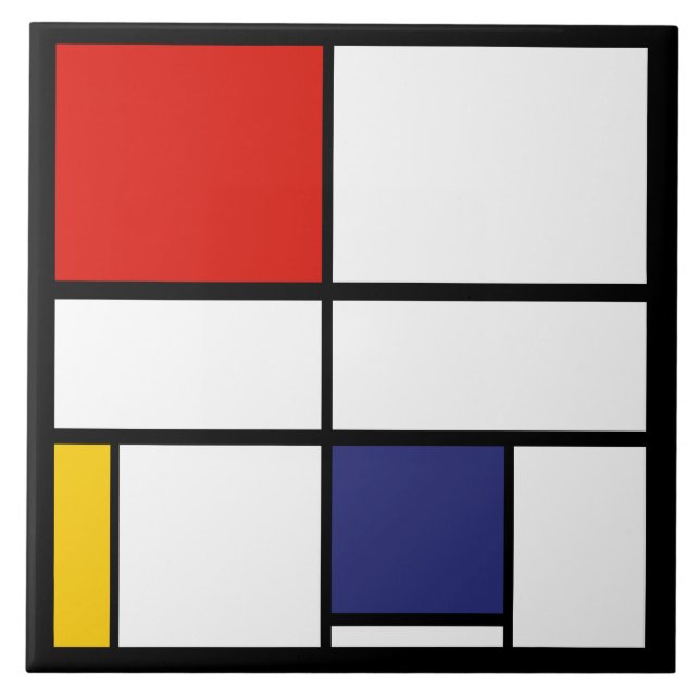 Piet Mondrian, Composition C Ceramic Tile (Front)