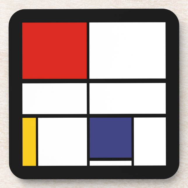 Piet Mondrian, Composition C Coaster (Front)