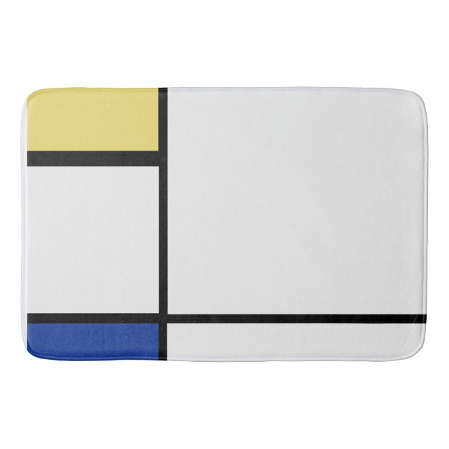 Piet Mondrian - Composition Geometric Abstract  Bath Mat (Front)