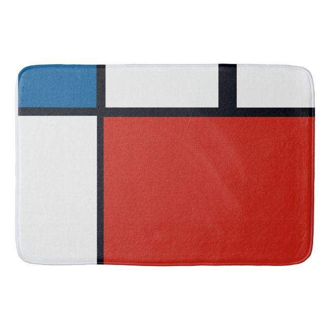 Piet Mondrian - Composition Geometric Abstract Bath Mat (Front)