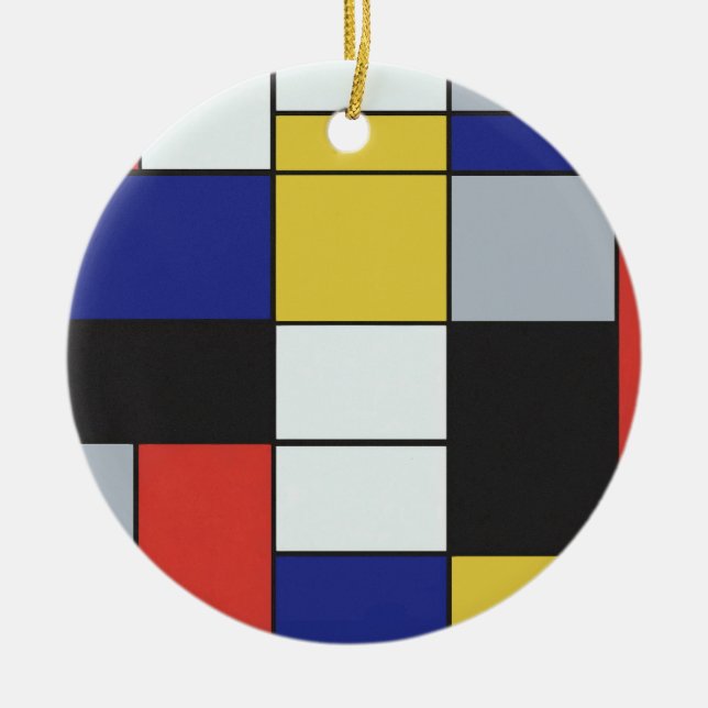 Piet Mondrian - Composition Geometric Abstract  Ceramic Ornament (Front)