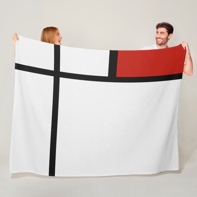 Piet Mondrian - Composition Geometric Abstract  Fleece Blanket (In Situ)
