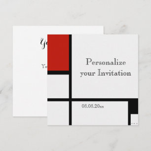 Piet Mondrian - Composition Geometric Abstract Invitation