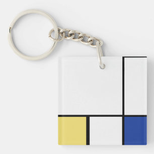 Piet Mondrian - Composition Geometric Abstract Key Ring
